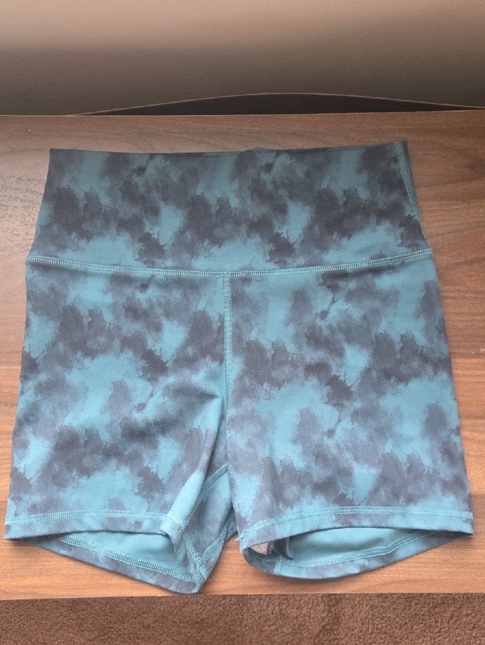 Fleo High-Rise Teal Tie-Dye Active Shorts